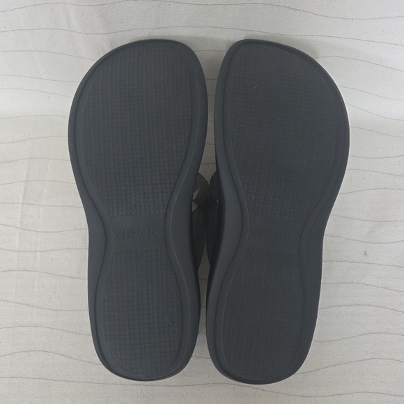 Vionic Womens Luminous High Tide Black Wedge Platform Flip Flop Sandals Size 10 - Picture 10 of 12